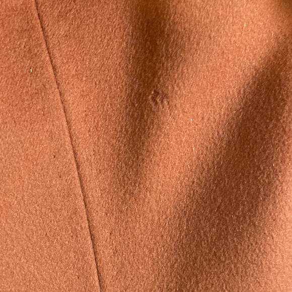 MaxMara Virgin Wool Burnt Orange Button Up Wrap Coat Size Small - Picture 6 of 7